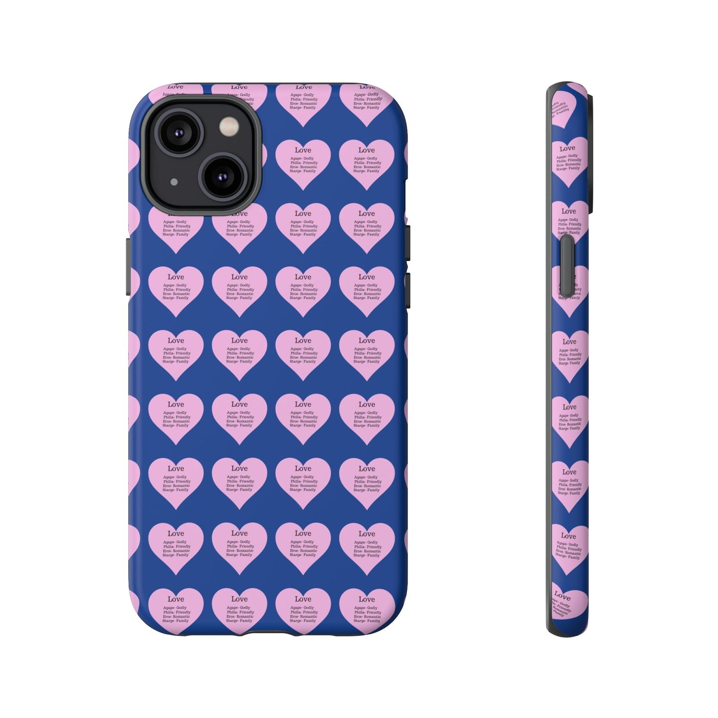 Hearts-A-Flutter Phone Case (iPhone, Google Pixel)(Dark blue)