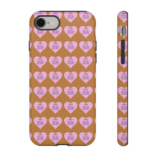 Hearts-A-Flutter Phone Case (iPhone, Google Pixel)(Light brown)