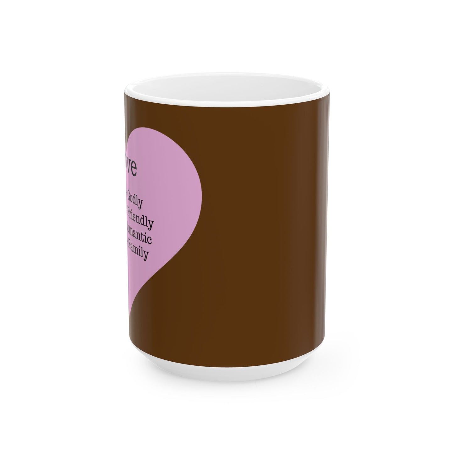 Charming Heart Ceramic Coffee Mug (Brown)