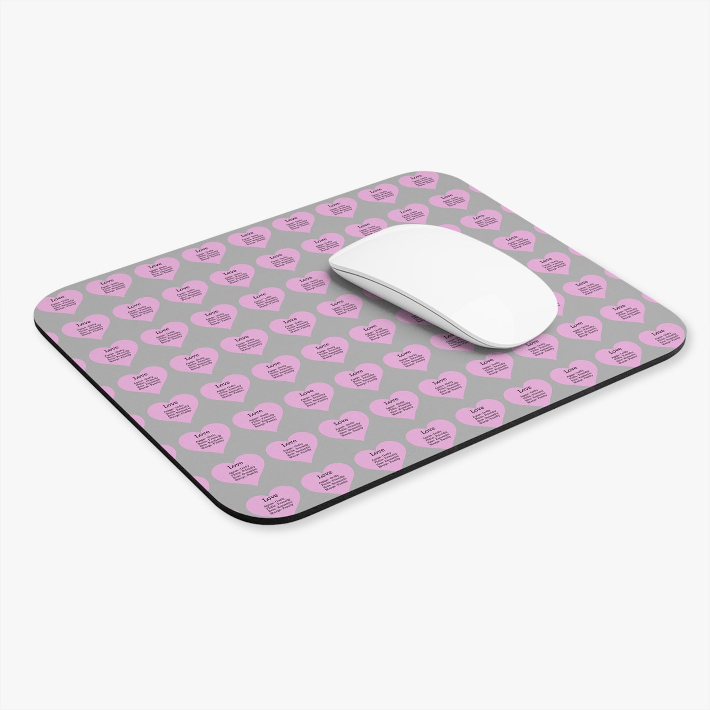 The Four Loves Mouse Pad Pattern Look (Light grey)