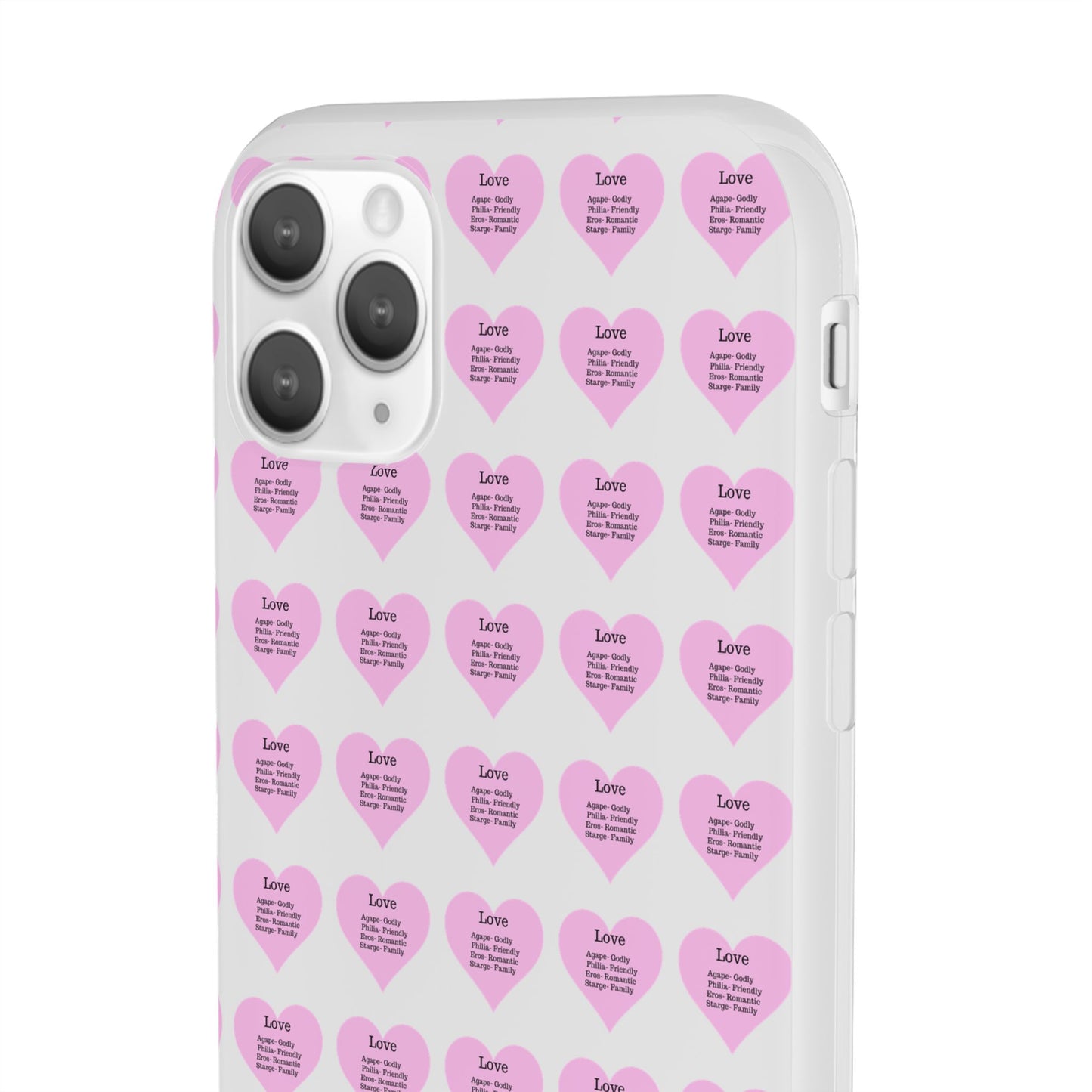 Pink Hearts Transparent Phone Case