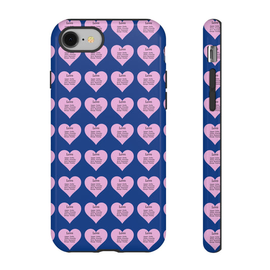 Hearts-A-Flutter Phone Case (iPhone, Google Pixel)(Dark blue)