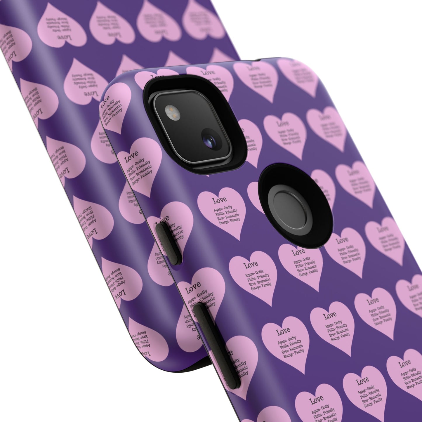 Hearts-A-Flutter Phone Case (iPhone, Google Pixel)(Purple)