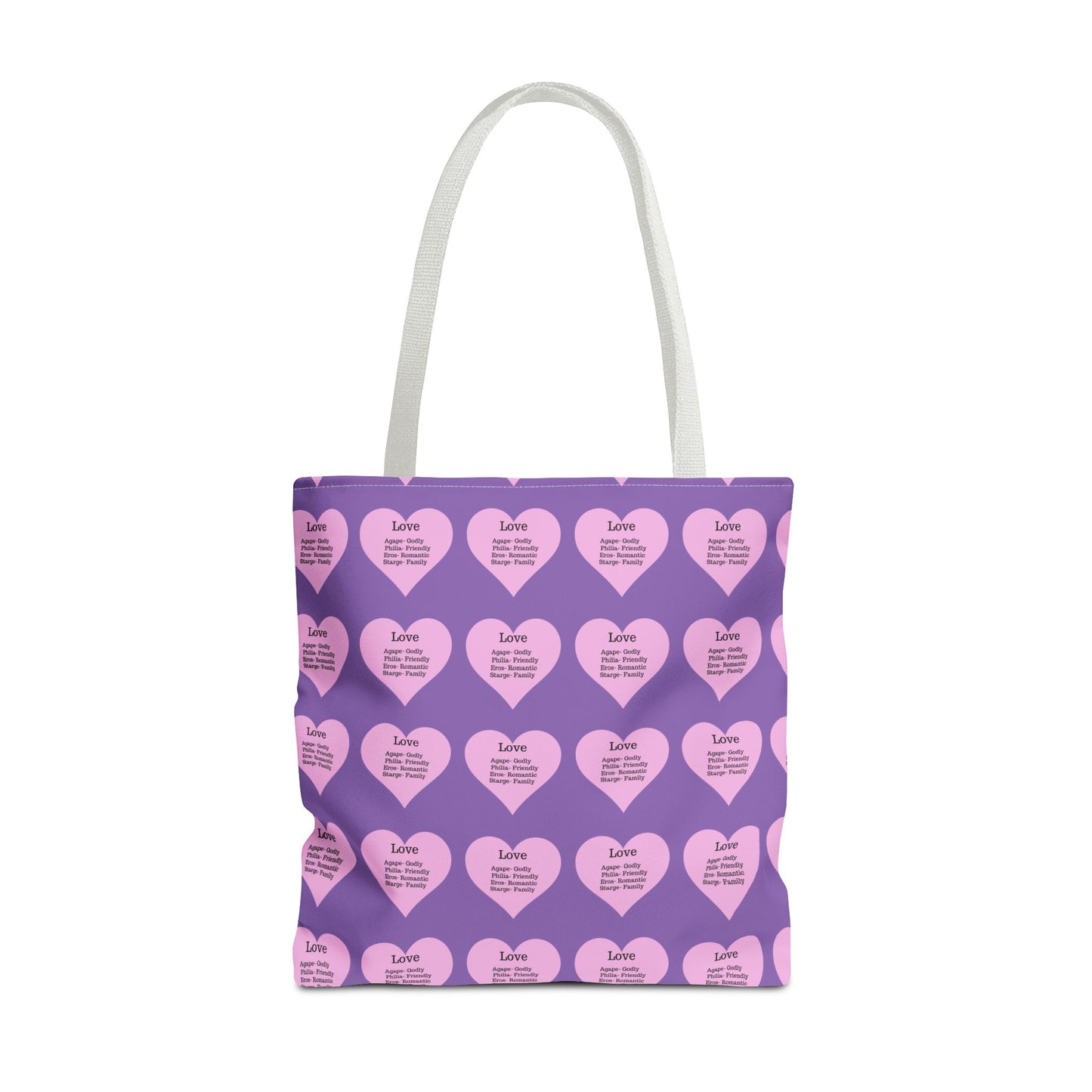 Pink Hearts Tote Bag (Light purple)