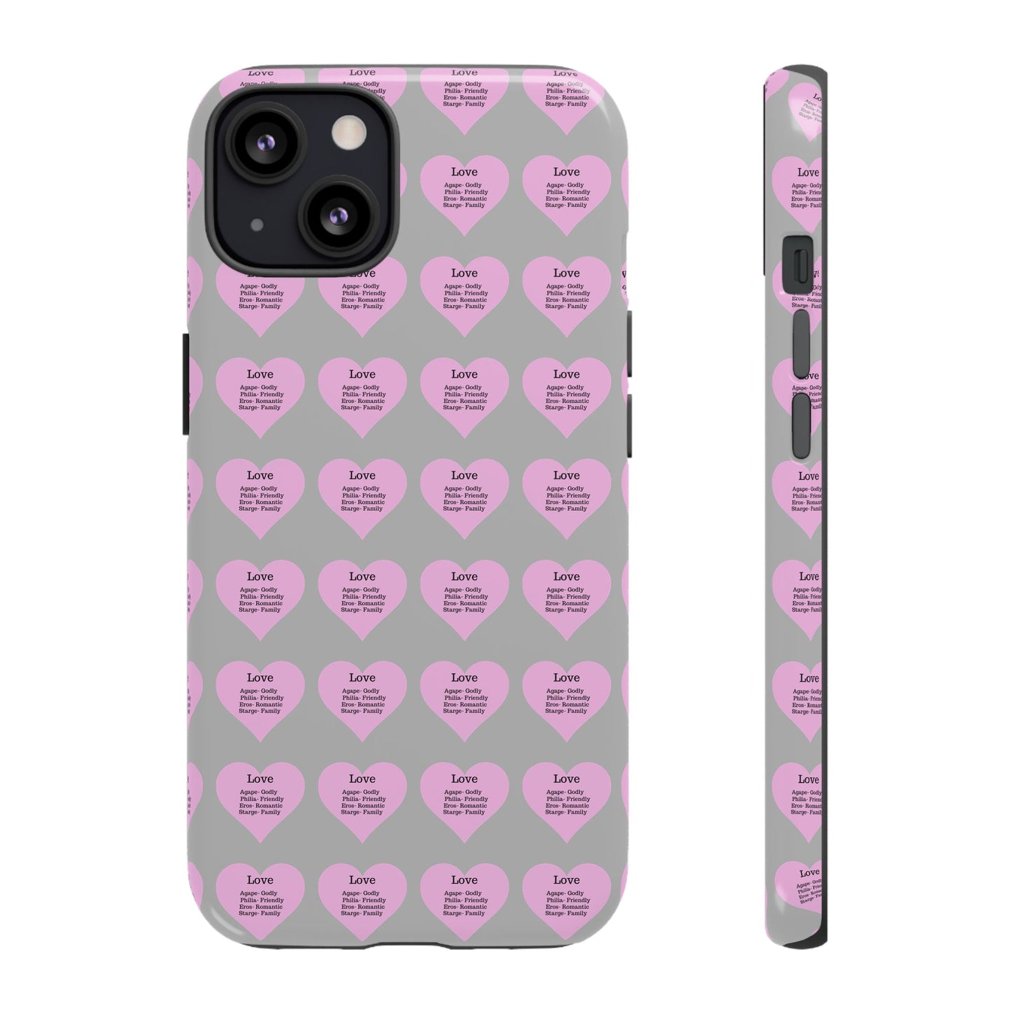 Hearts-A-Flutter Phone Case (iPhone, Google Pixel)(Light grey)