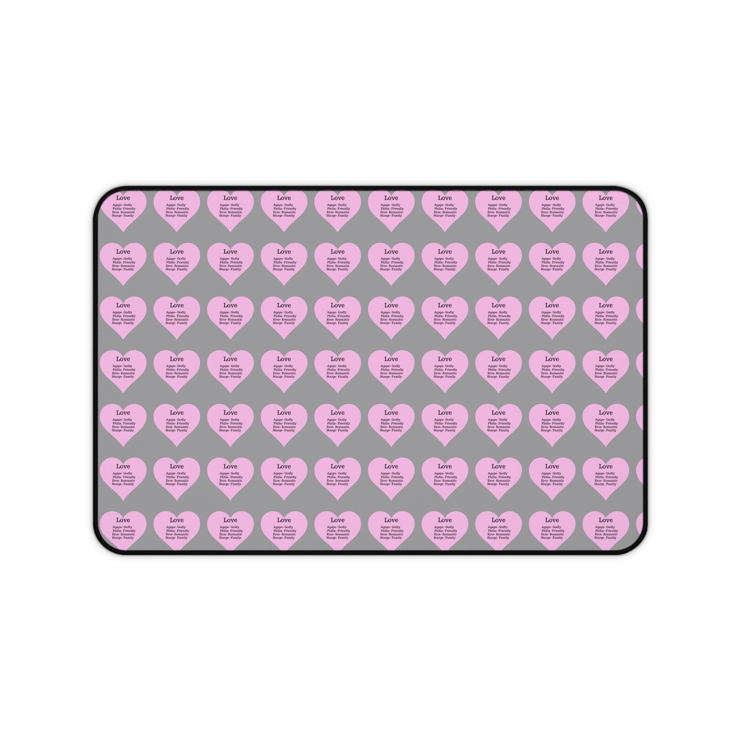 Love Hearts Desk Mat (Grey)