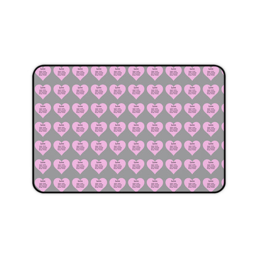 Love Hearts Desk Mat (Grey)