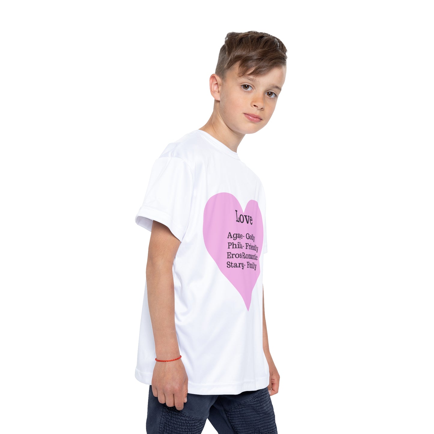 Types of Love Heart Kids Performance Jersey (White)