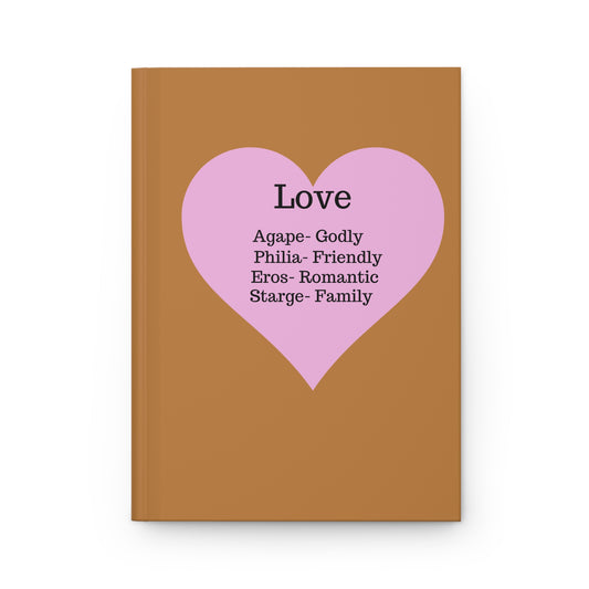 Charming Heart Hardcover Journal - Lined Pages (Light brown)