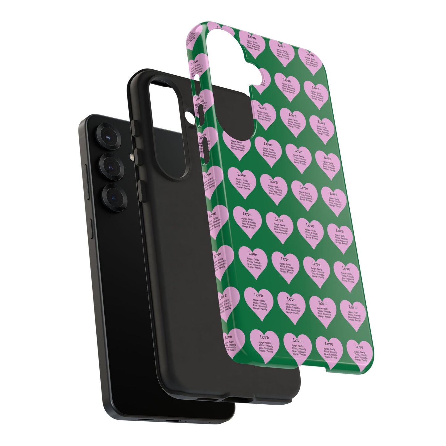 Hearts-A-Flutter Phone Case (Samsung)(Dark green)