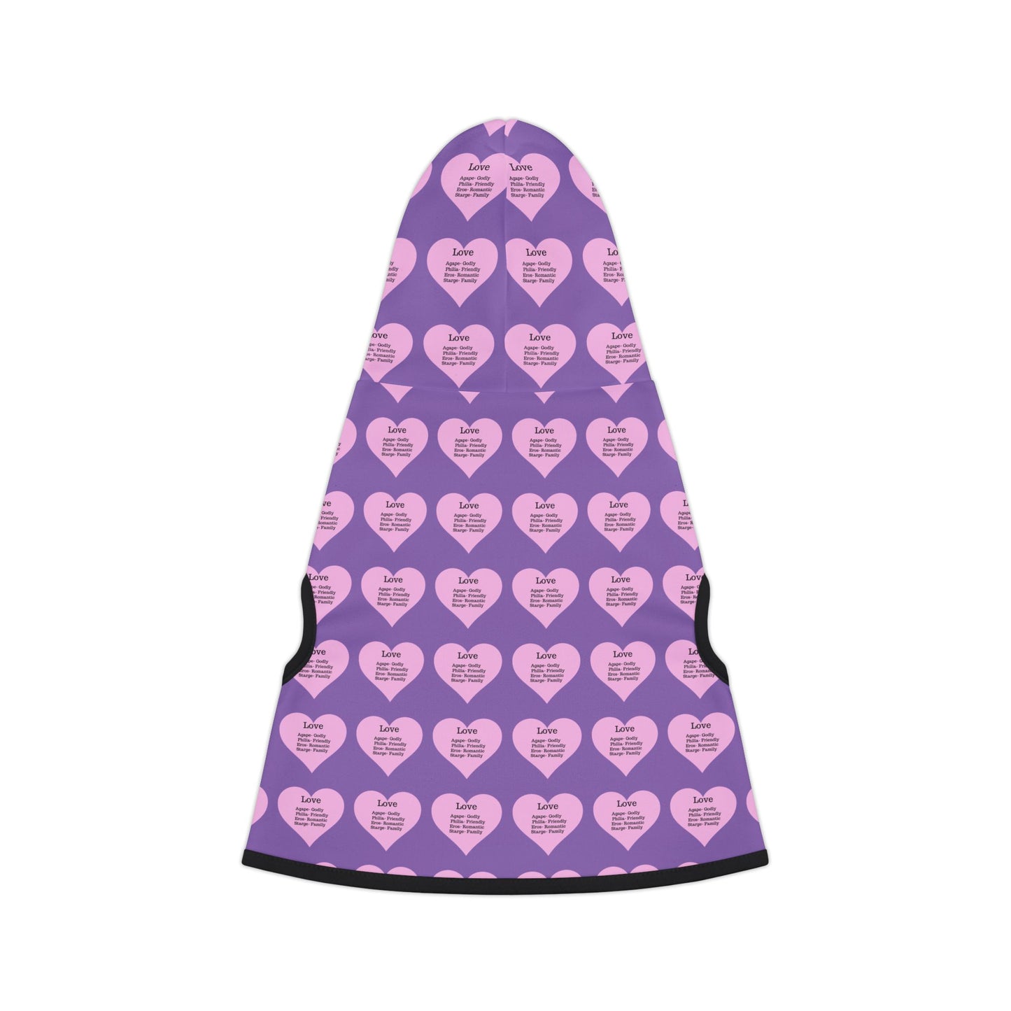 Charming Heart Pet Hoodie Pattern (Light purple)