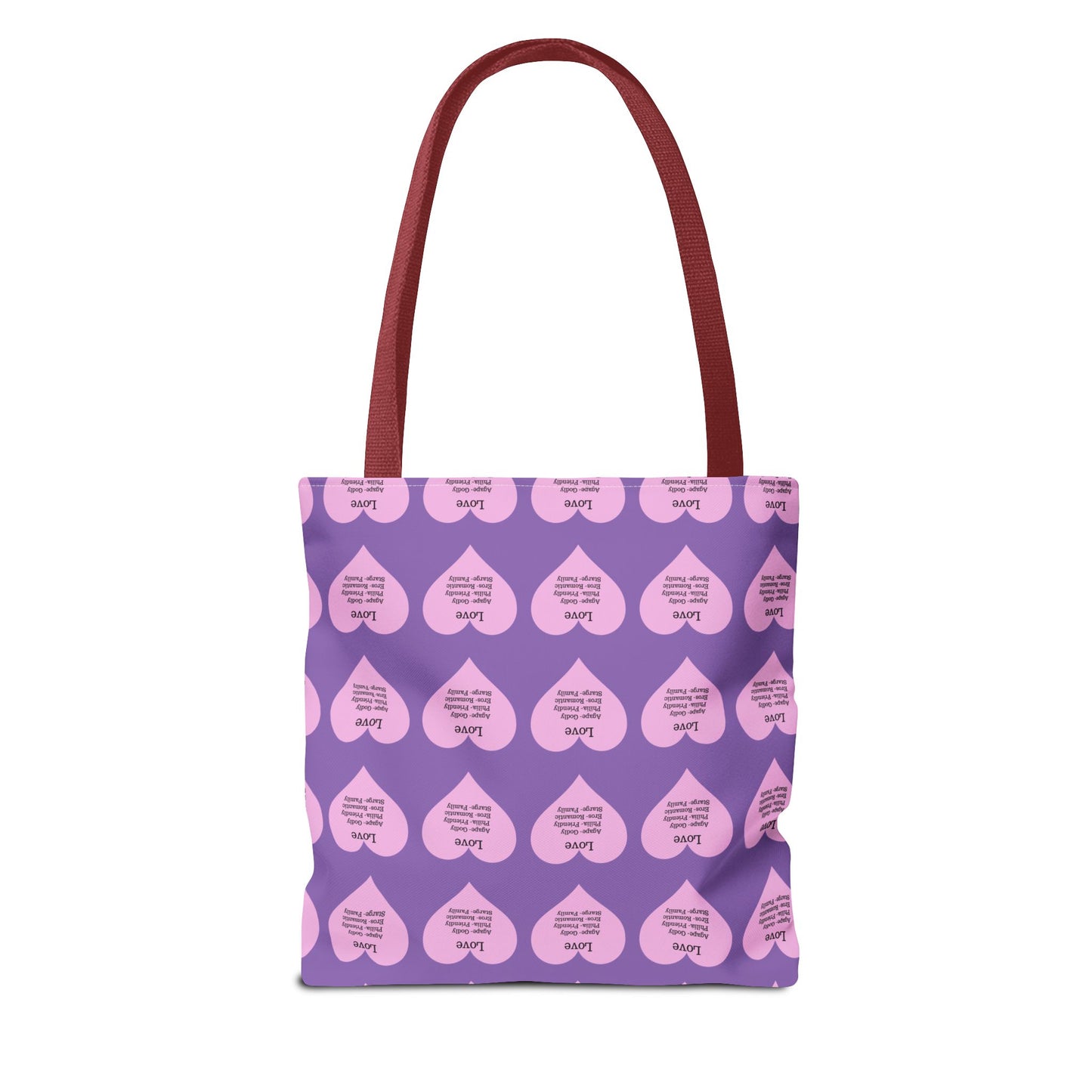 Pink Hearts Tote Bag (Light purple)