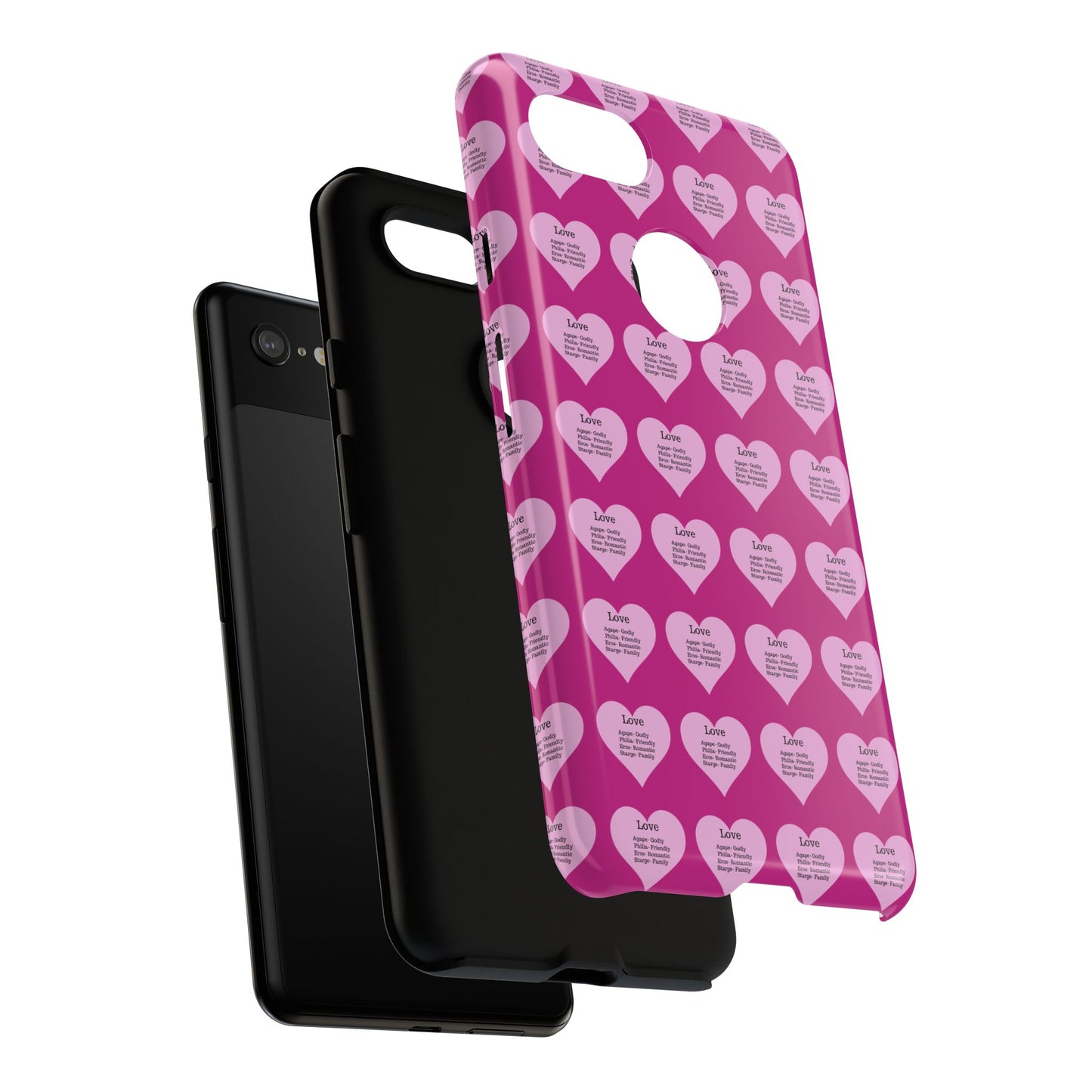 Hearts-A-Flutter Phone Case (iPhone, Google Pixel)(Pink)