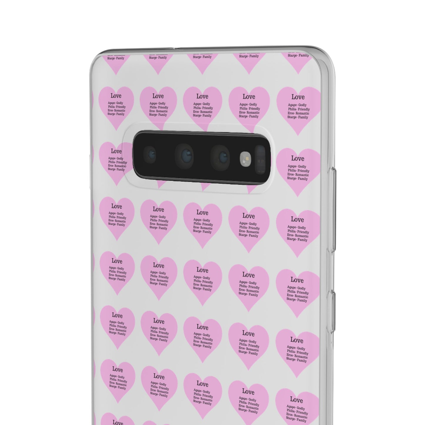 Pink Hearts Transparent Phone Case