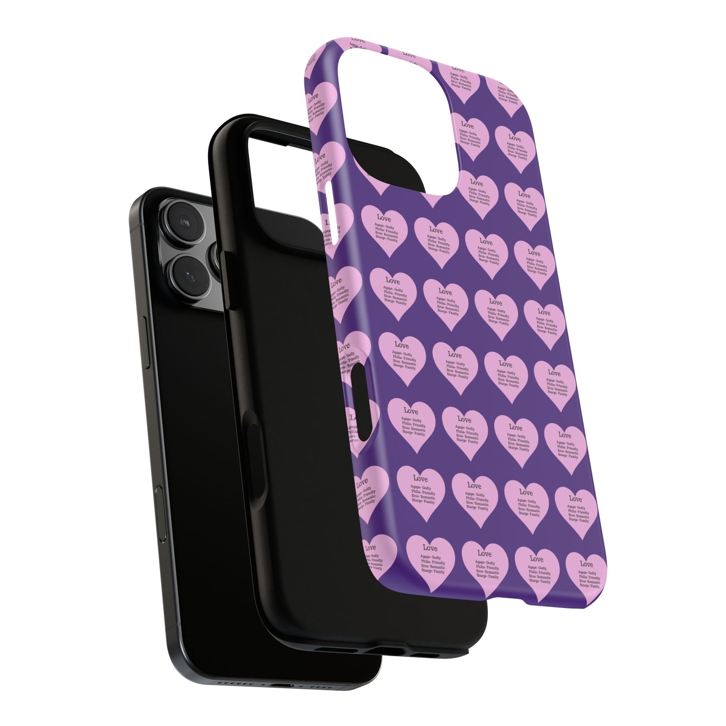 Hearts-A-Flutter Phone Case (iPhone, Google Pixel)(Purple)