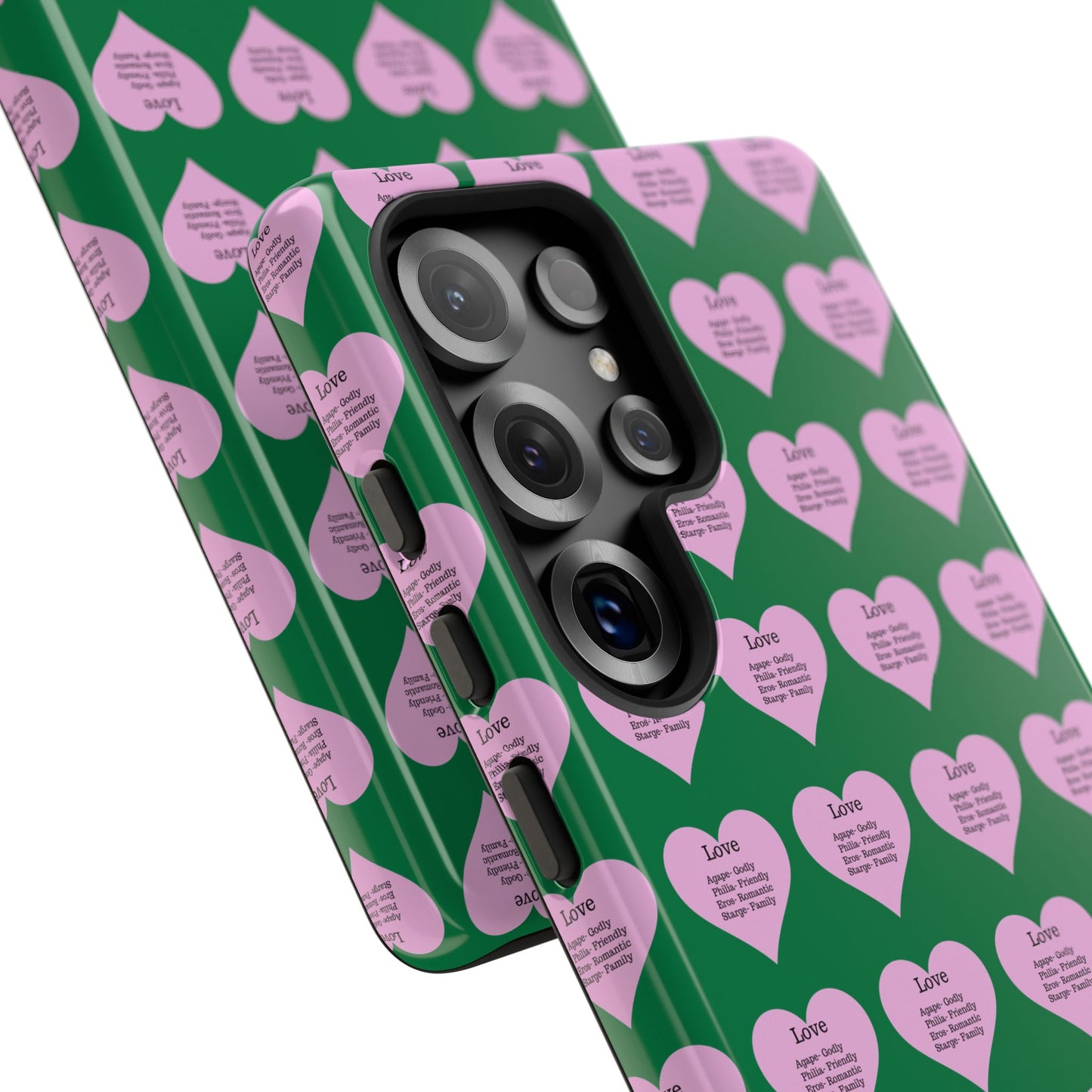 Hearts-A-Flutter Phone Case (Samsung)(Dark green)