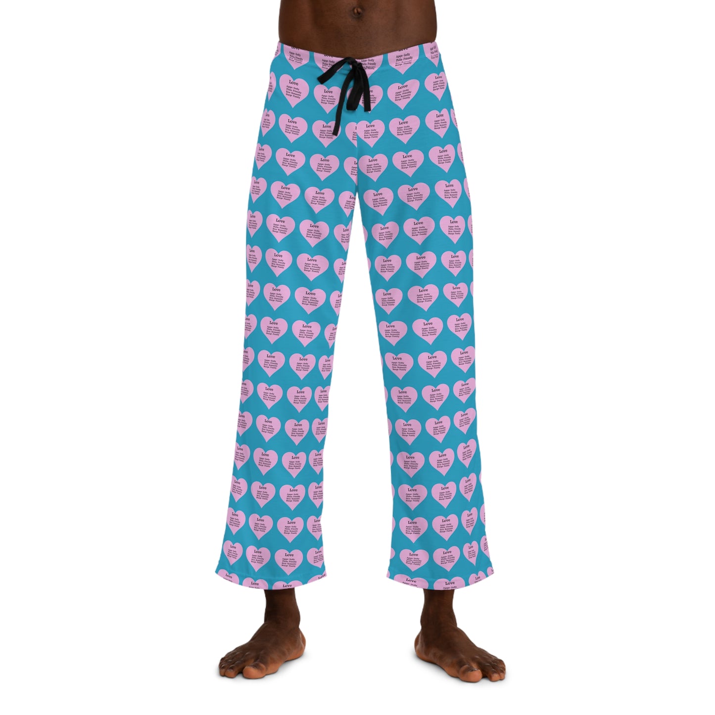 Men's All-Over Print Pajama Pants (Turquoise)