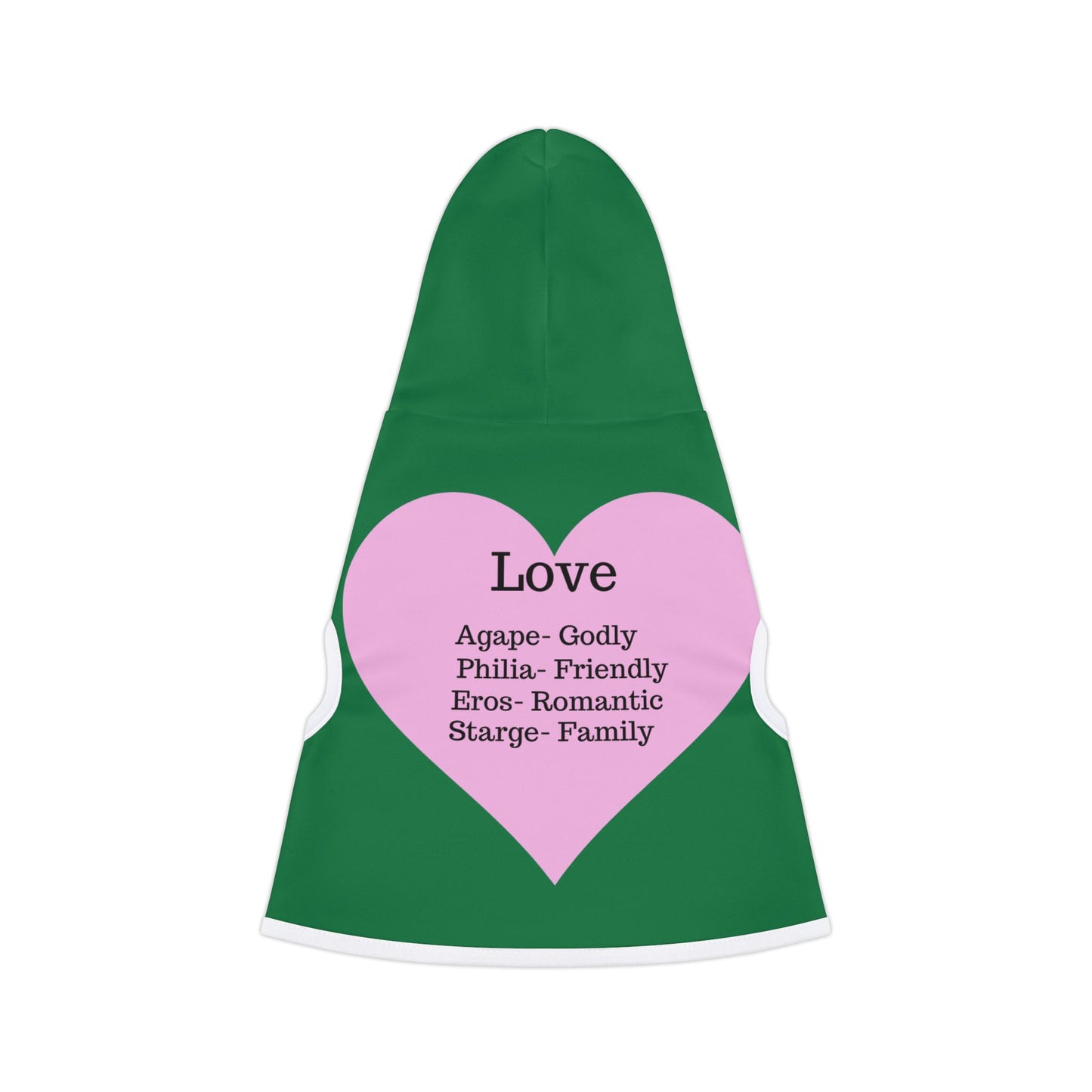 Charming Heart Pet Hoodie (Dark green)