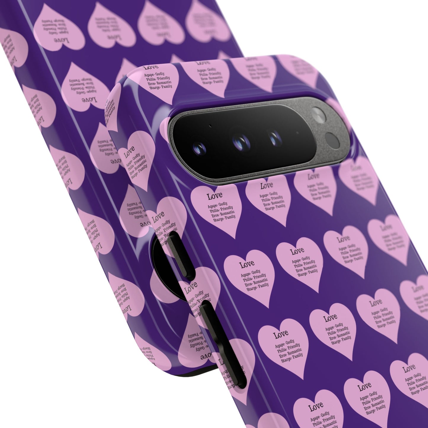 Hearts-A-Flutter Phone Case (iPhone, Google Pixel)(Purple)