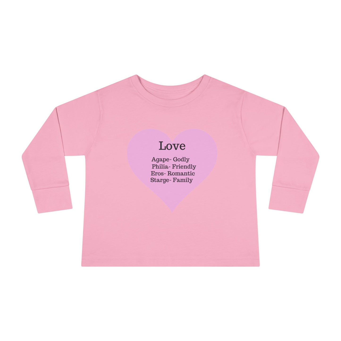 Types of Love Heart Toddler Long Sleeve Tee