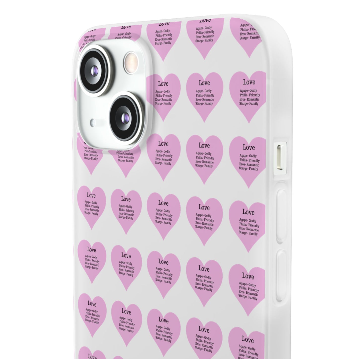 Pink Hearts Transparent Phone Case