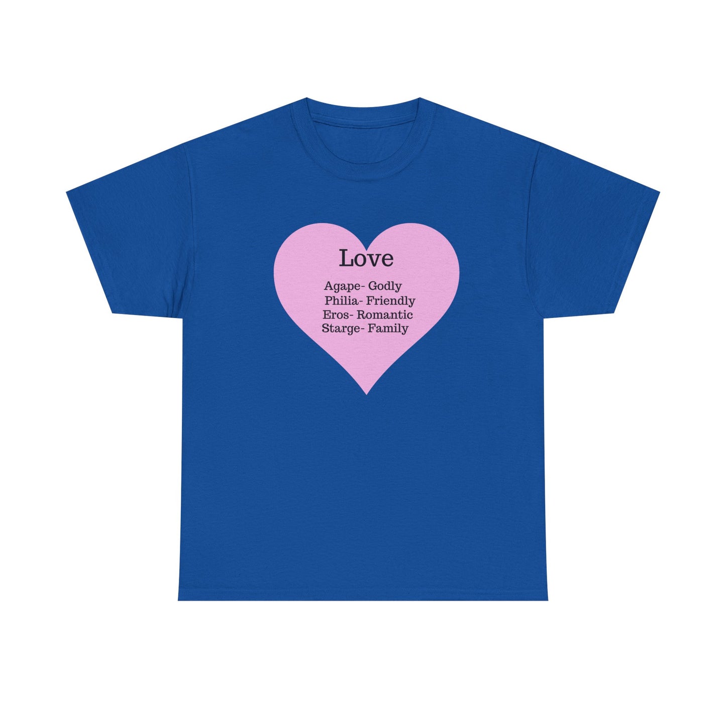 Unisex Love Heart Heavy Cotton T-Shirt - Comfortable Classic Fit Apparel