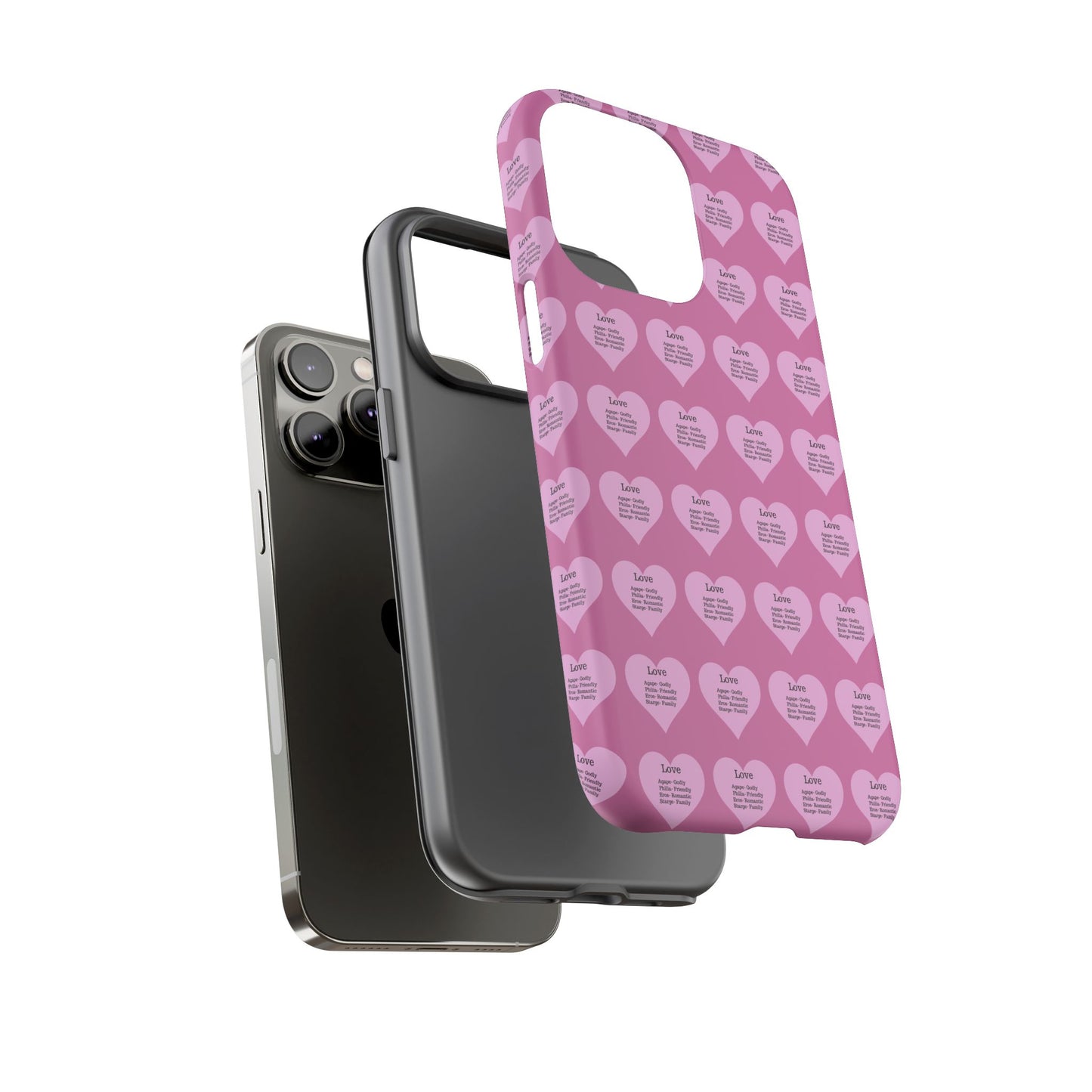 Hearts-A-Flutter Phone Case (iPhone, Google Pixel)(Light pink)
