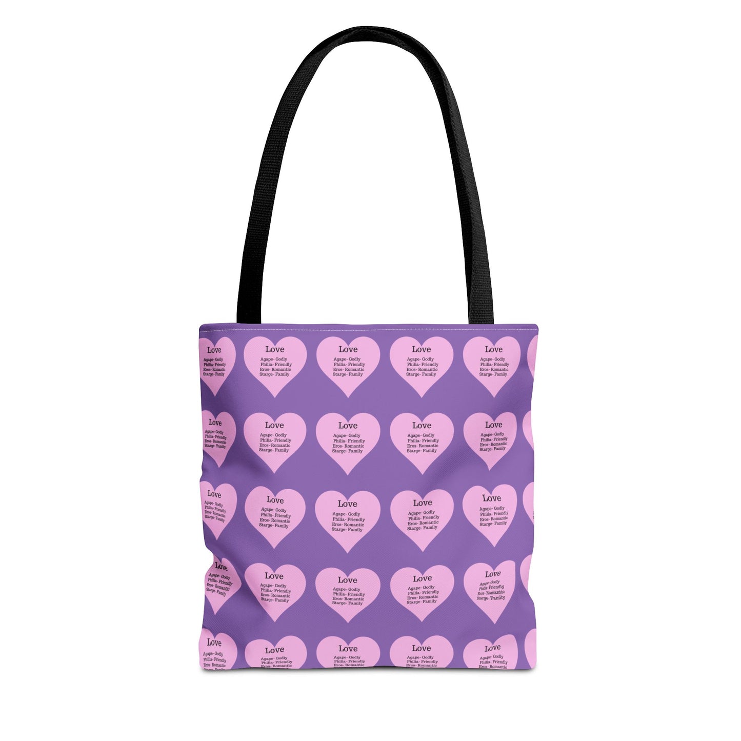 Pink Hearts Tote Bag (Light purple)