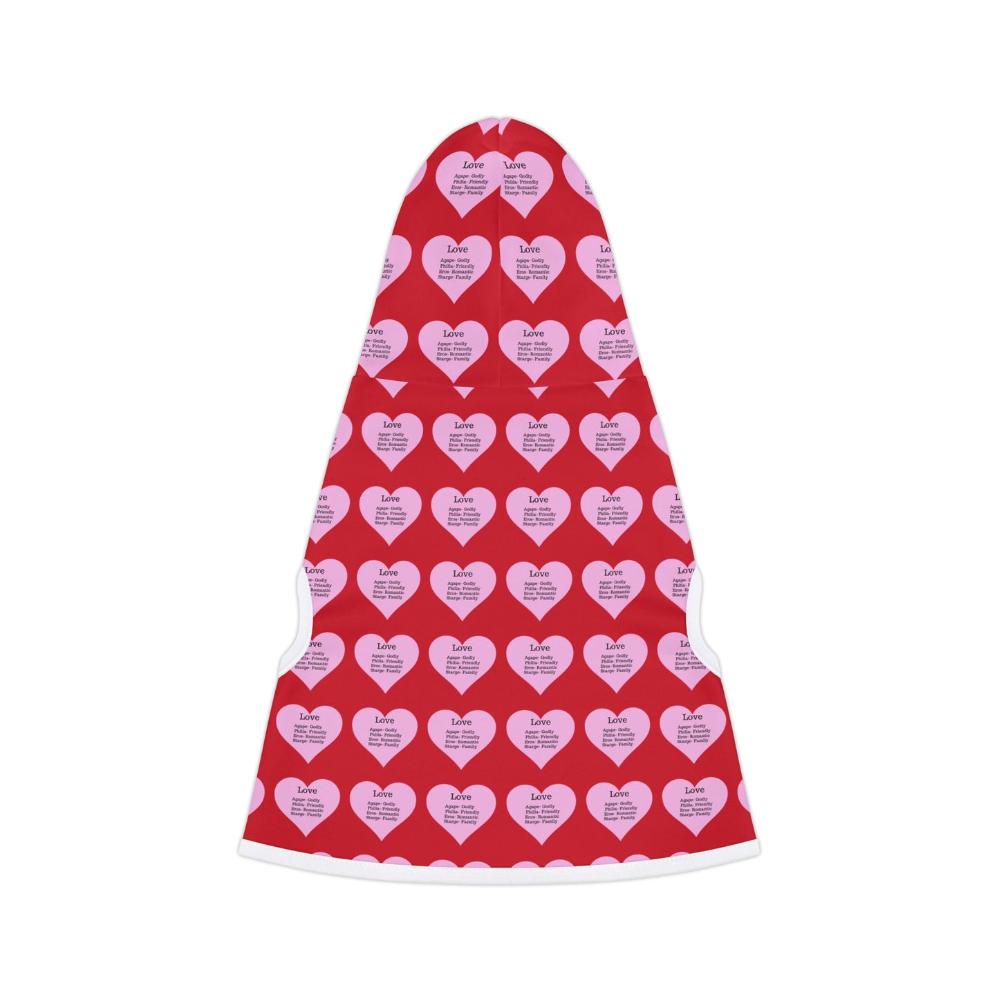 Charming Heart Pet Hoodie Pattern (Dark red)