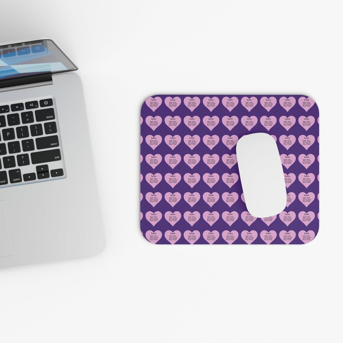 The Four Loves Mouse Pad Pattern Look (Purple)