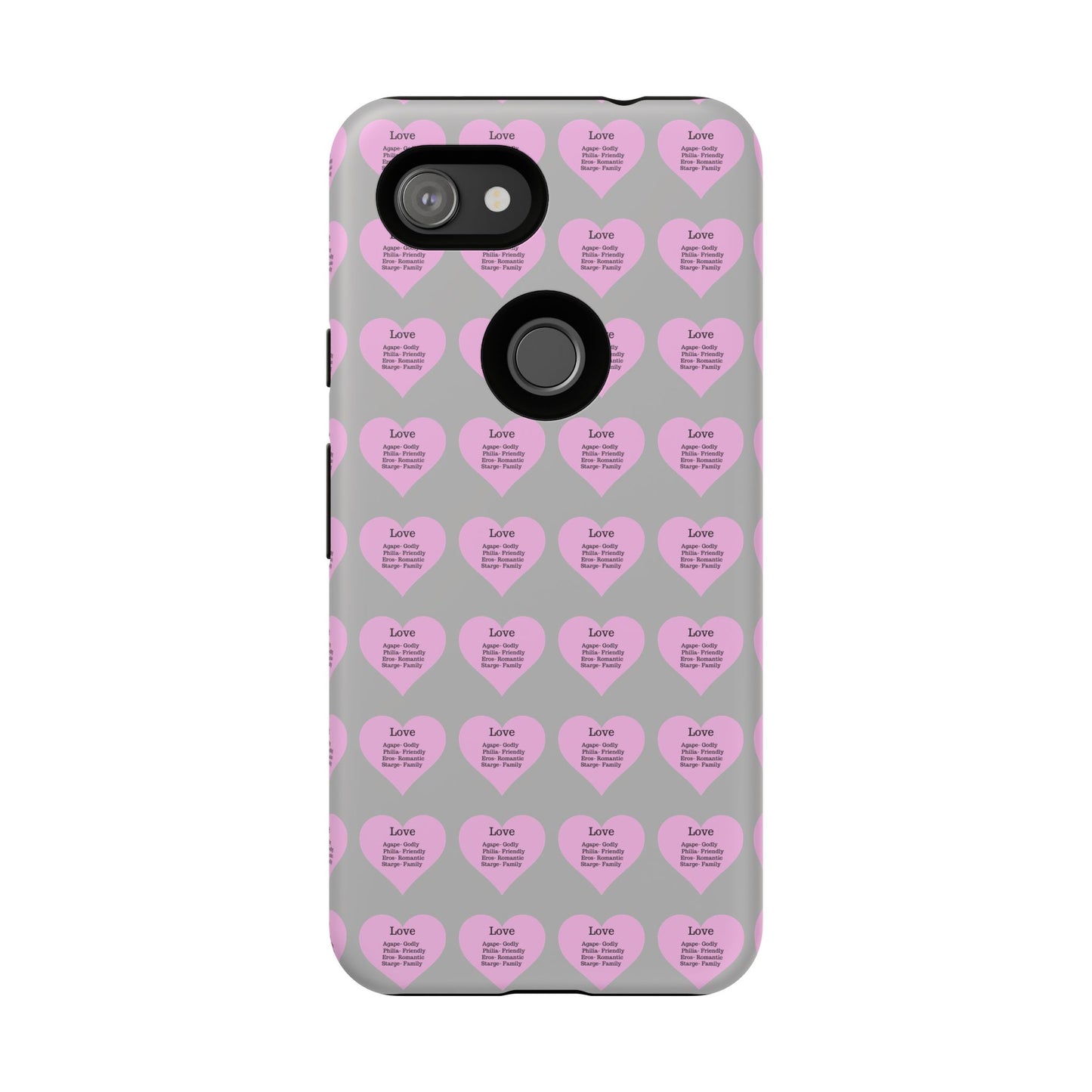 Hearts-A-Flutter Phone Case (iPhone, Google Pixel)(Light grey)