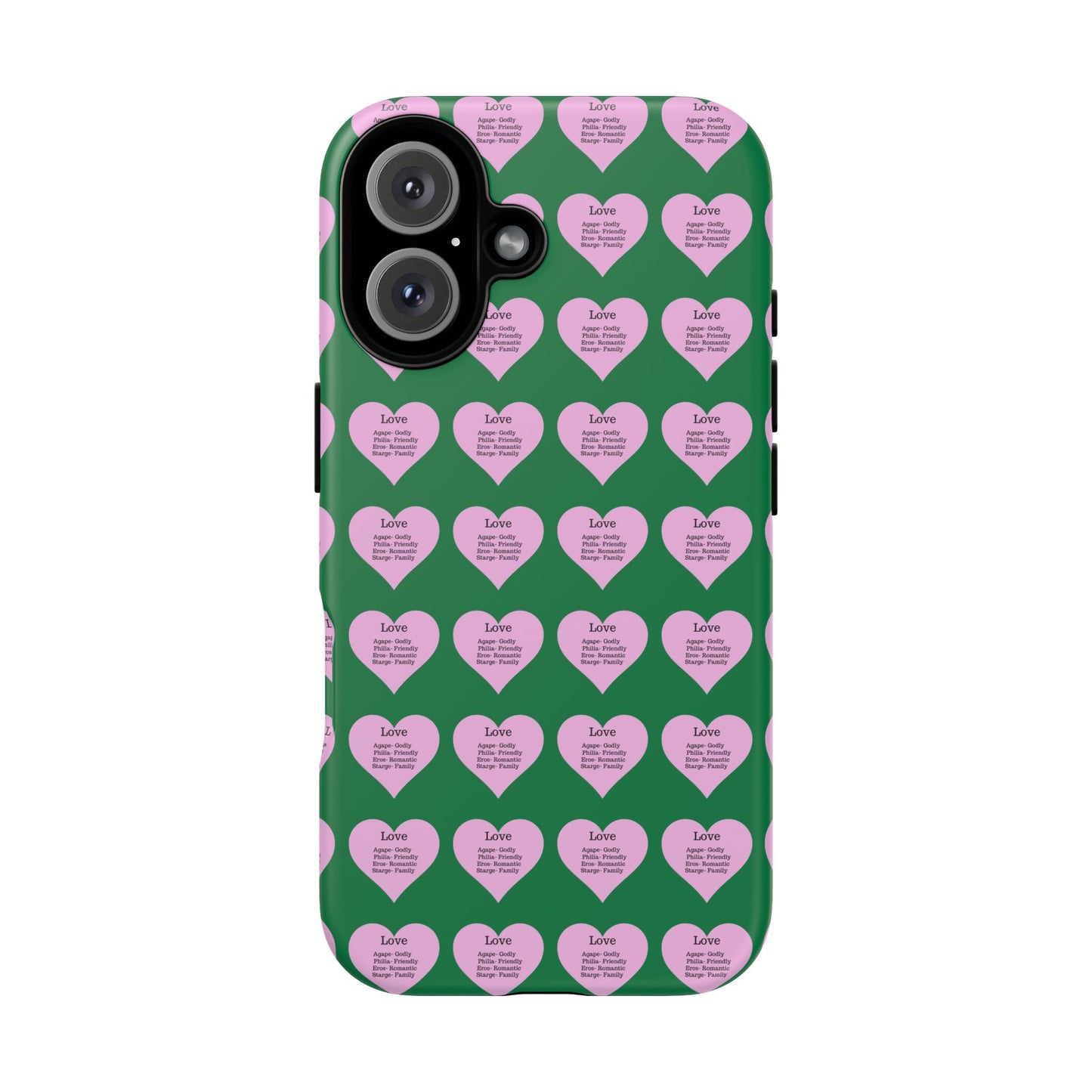 Hearts-A-Flutter Phone Case (iPhone, Google Pixel)(Dark green)