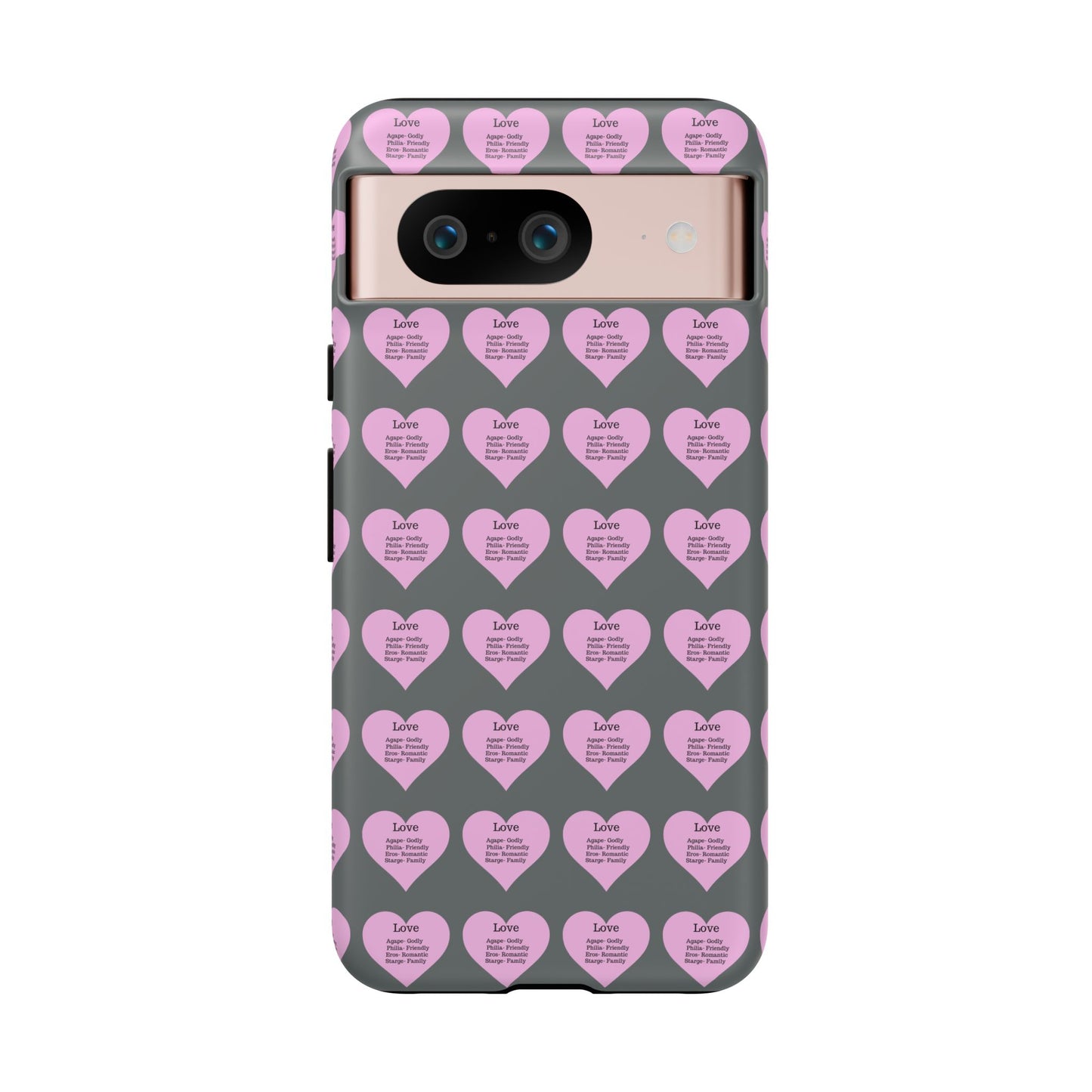 Hearts-A-Flutter Phone Case (iPhone, Google Pixel)(Dark grey)