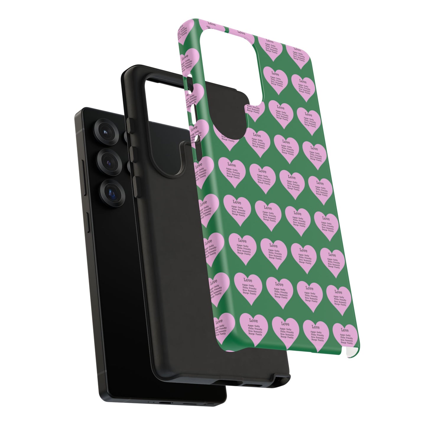 Hearts-A-Flutter Phone Case (Samsung)(Dark green)