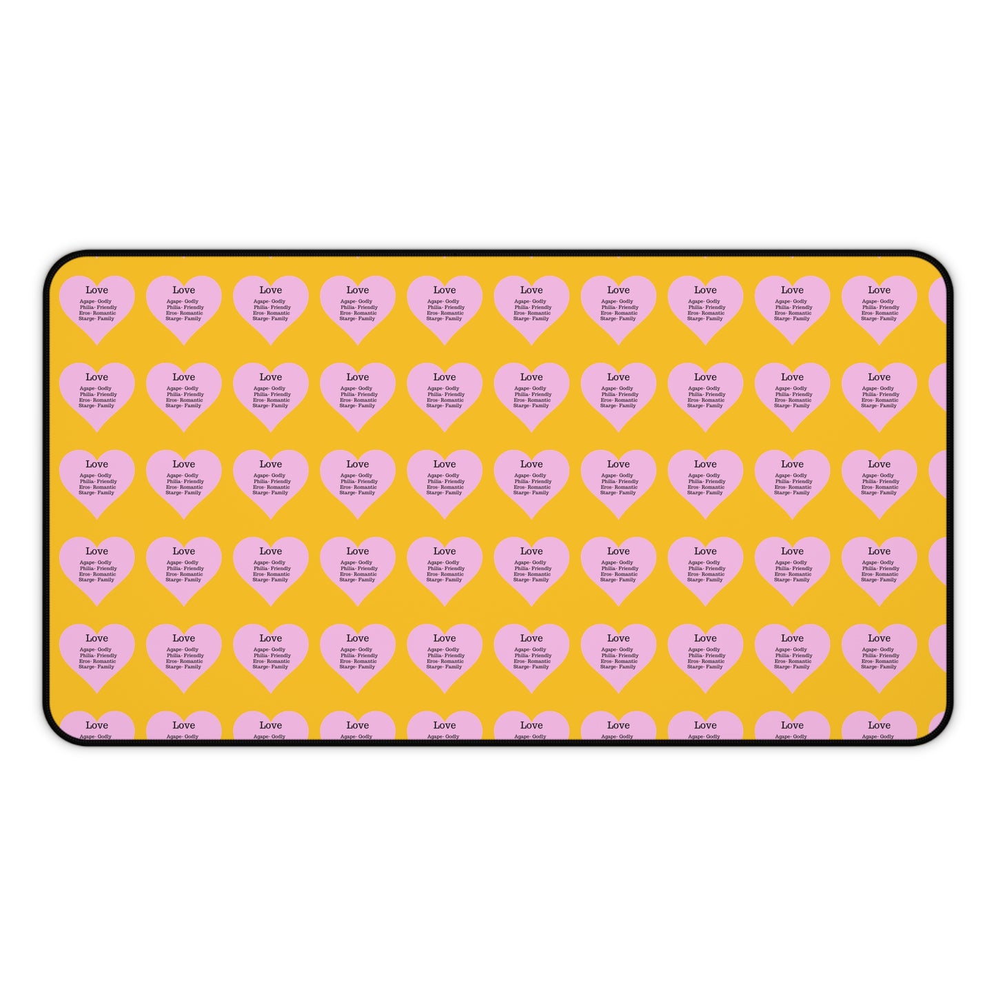 Love Hearts Desk Mat (Yellow)