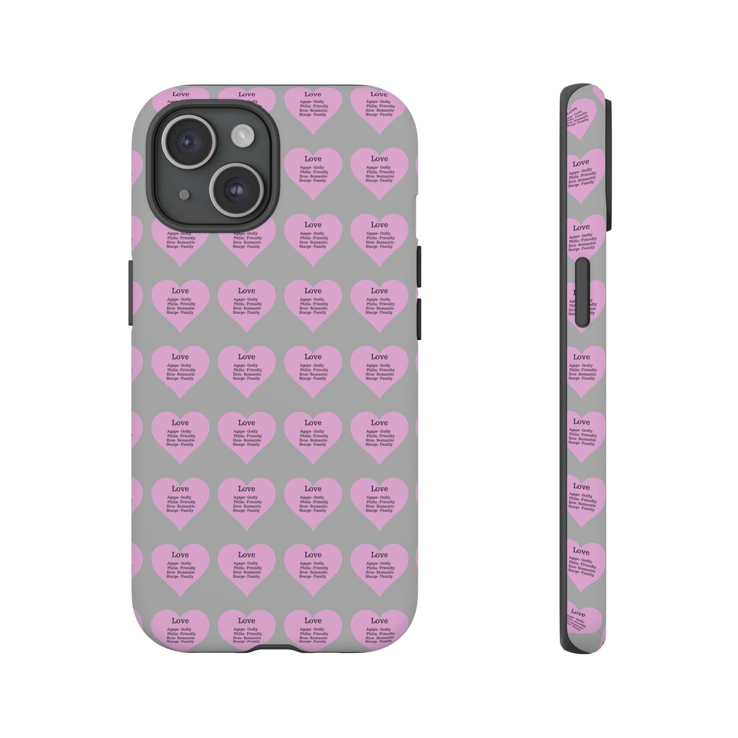 Hearts-A-Flutter Phone Case (iPhone, Google Pixel)(Light grey)