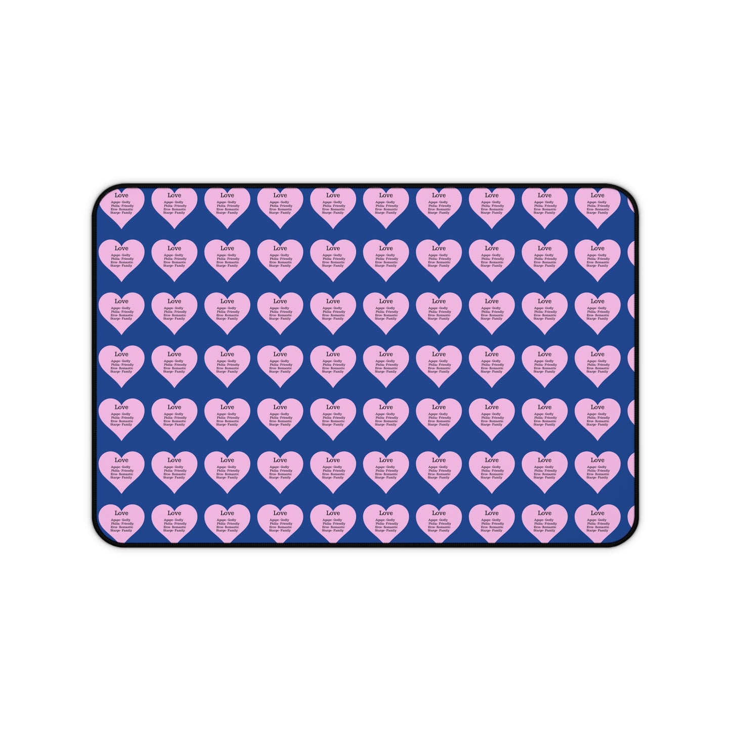 Love Hearts Desk Mat (Dark blue)