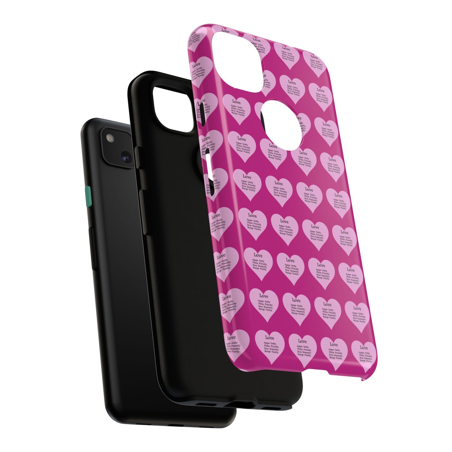 Hearts-A-Flutter Phone Case (iPhone, Google Pixel)(Pink)