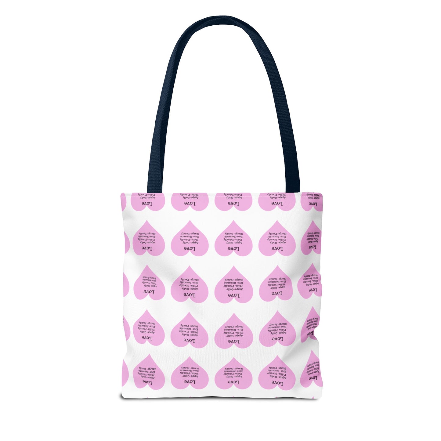 Pink Hearts Tote Bag (White)
