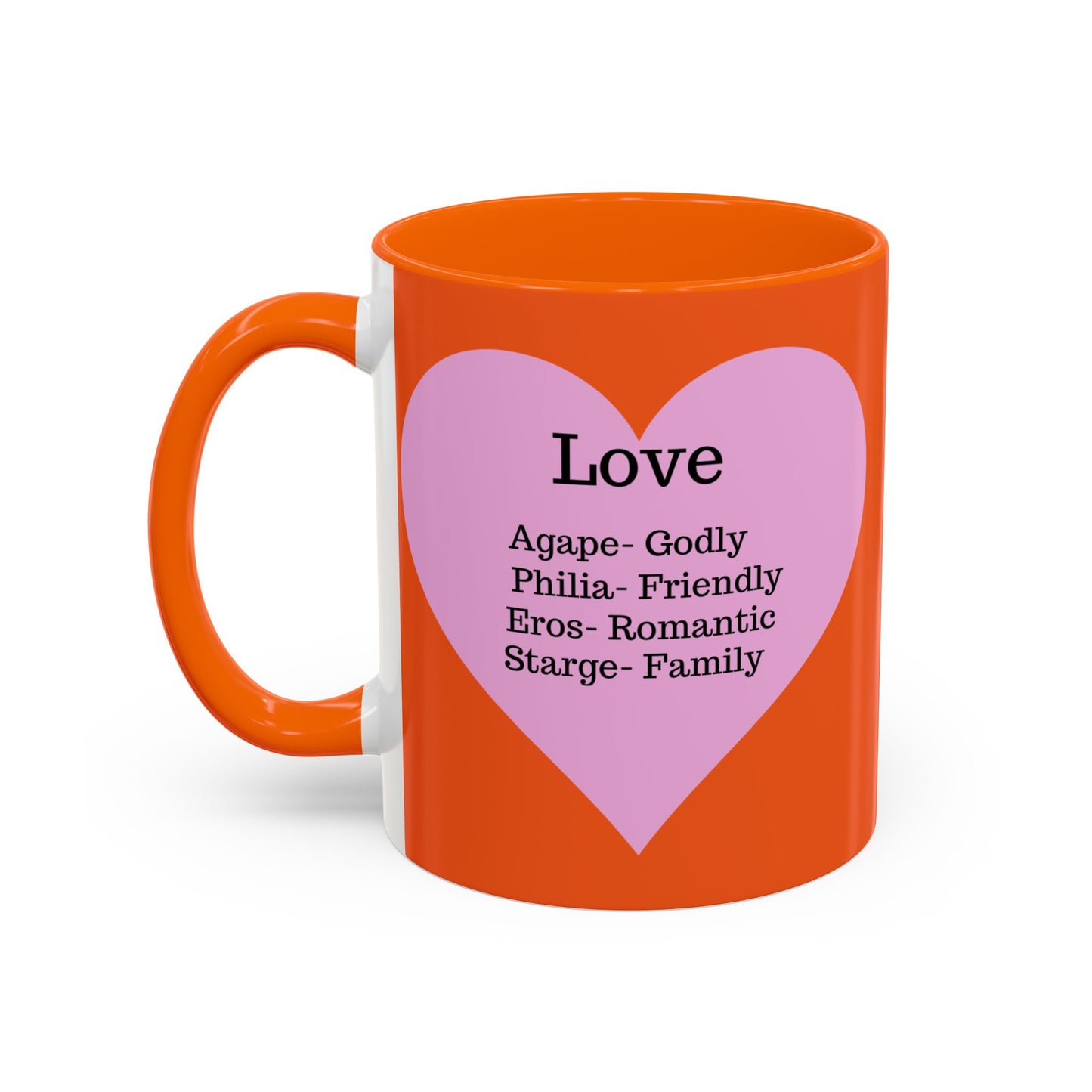 Charming Heart Accent Coffee Mug (Orange)