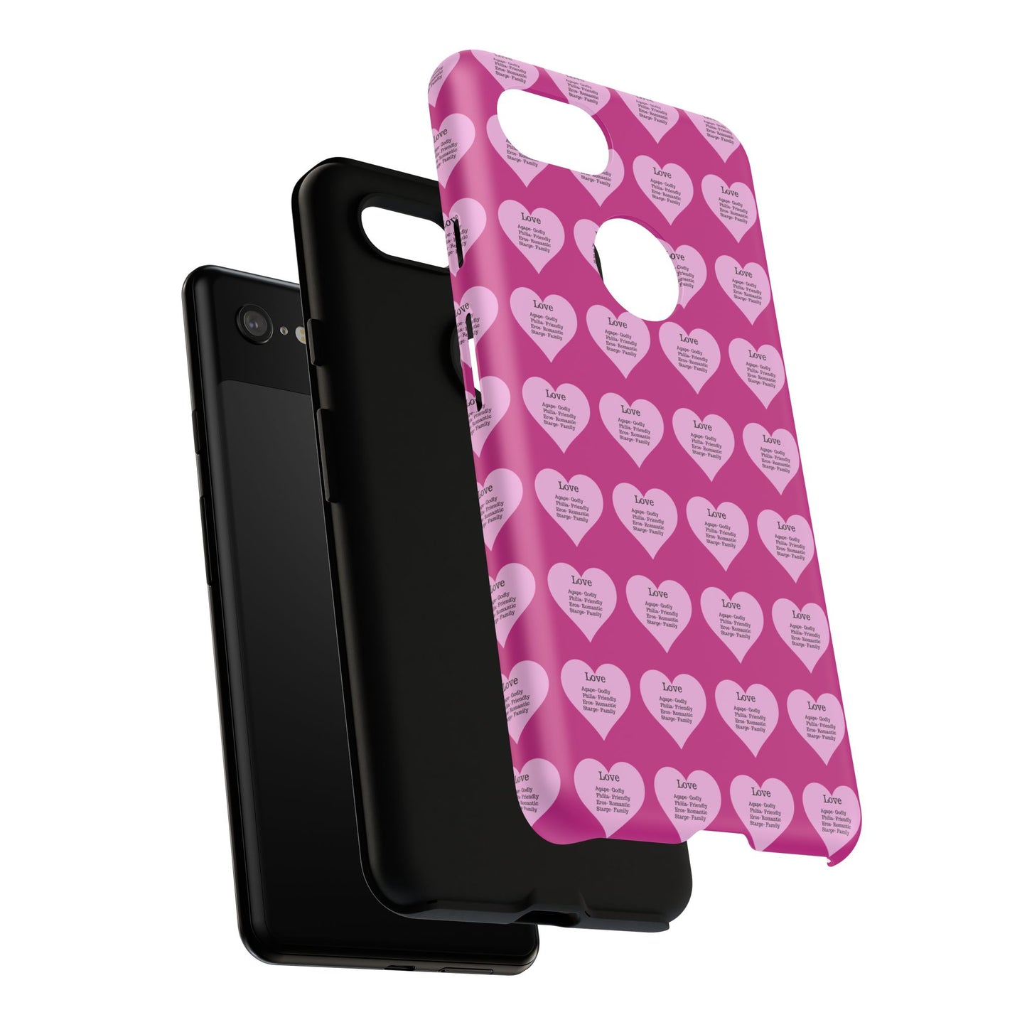 Hearts-A-Flutter Phone Case (iPhone, Google Pixel)(Pink)
