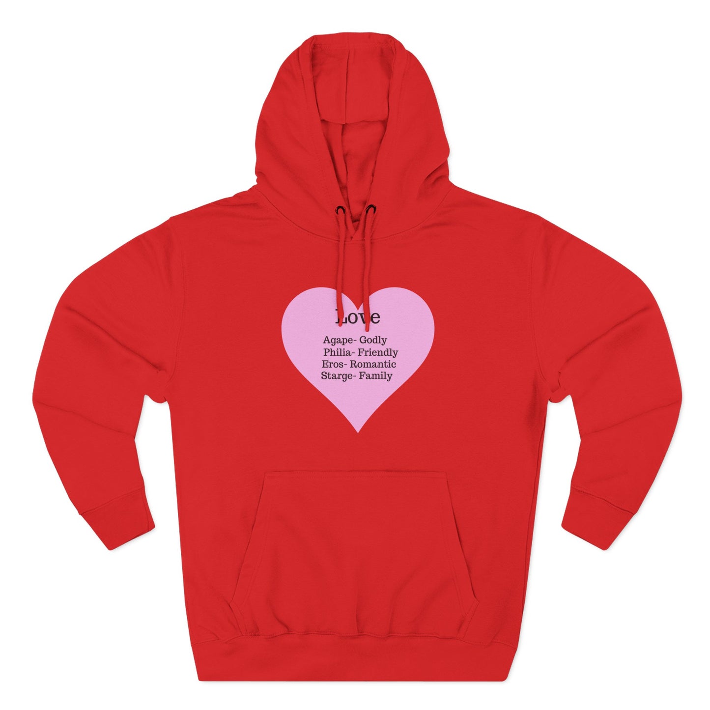 Cozy Heartfelt Love Fleece Hoodie | Soft Three-Panel Everyday Comfort
