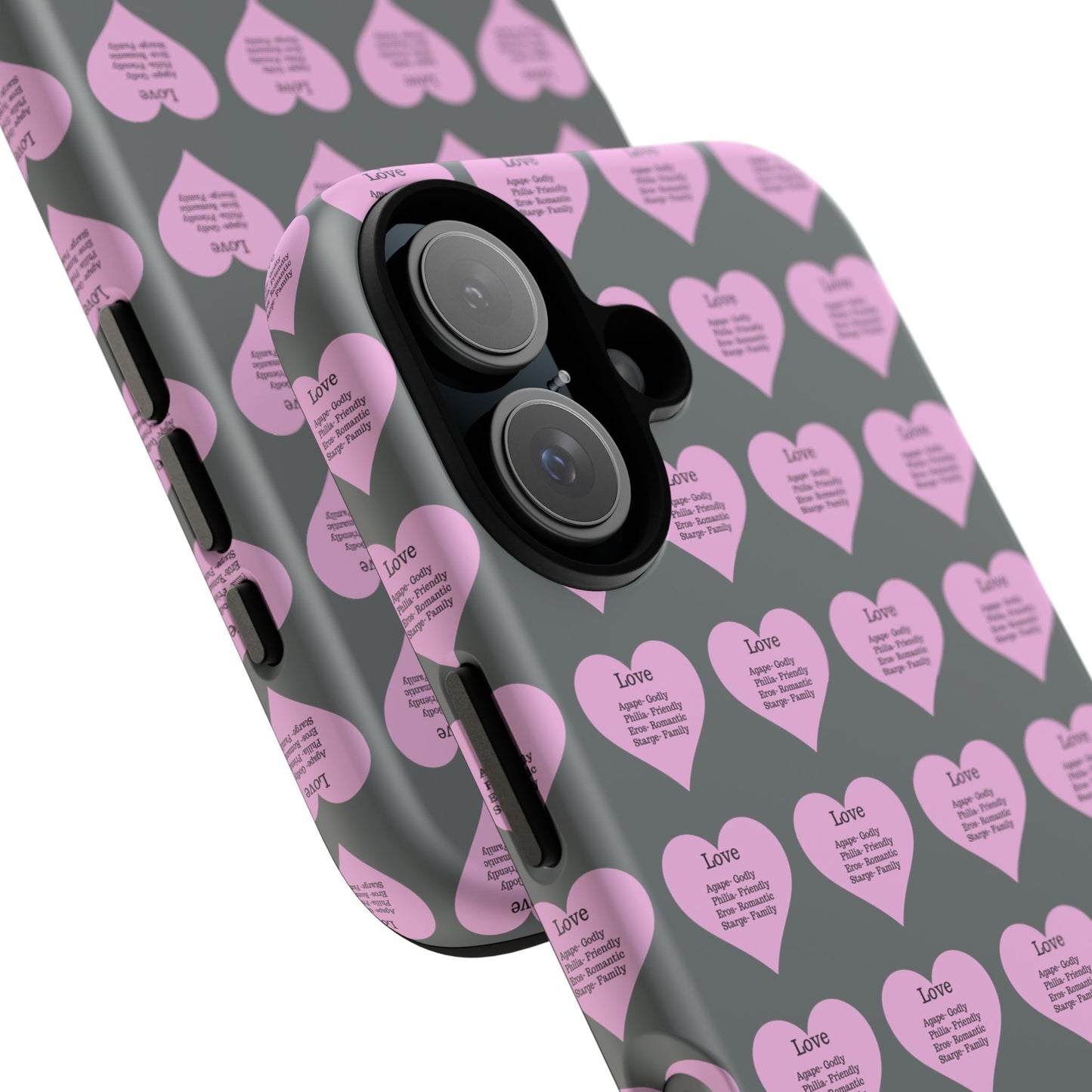 Hearts-A-Flutter Phone Case (iPhone, Google Pixel)(Dark grey)