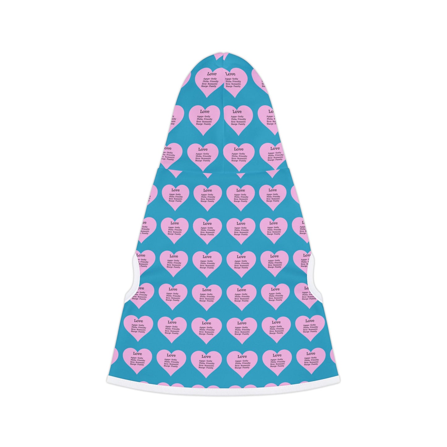 Charming Heart Pet Hoodie Pattern (Turquoise)
