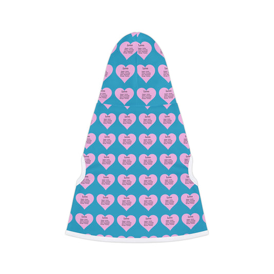 Charming Heart Pet Hoodie Pattern (Turquoise)