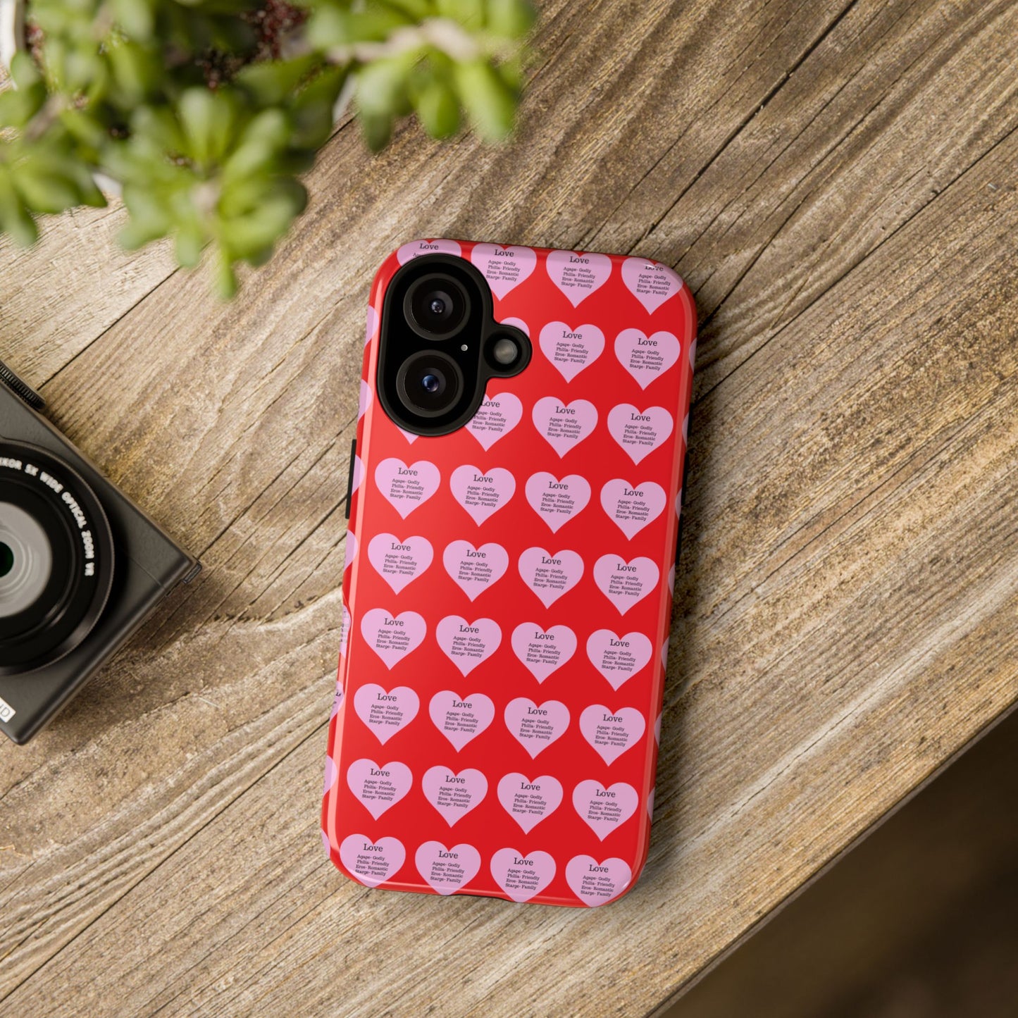 Hearts-A-Flutter Phone Case (iPhone, Google Pixel)(Red)