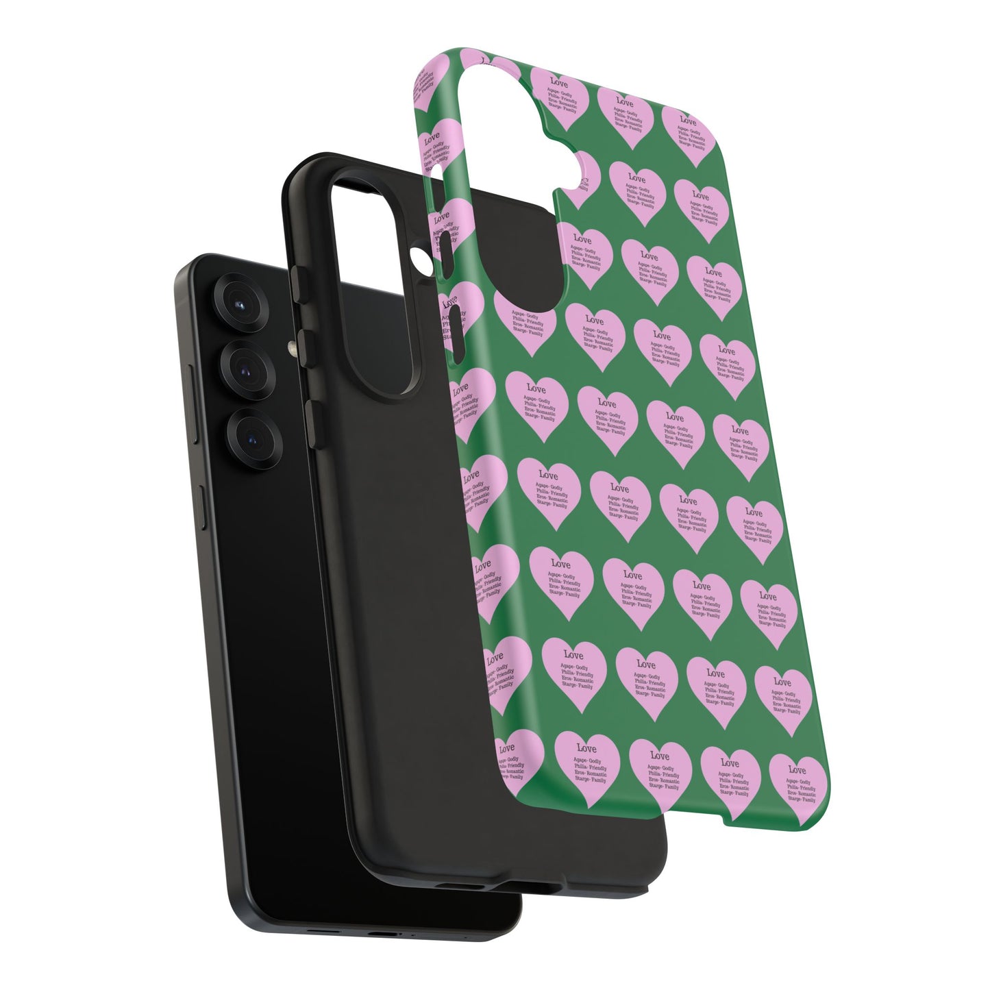 Hearts-A-Flutter Phone Case (Samsung)(Dark green)