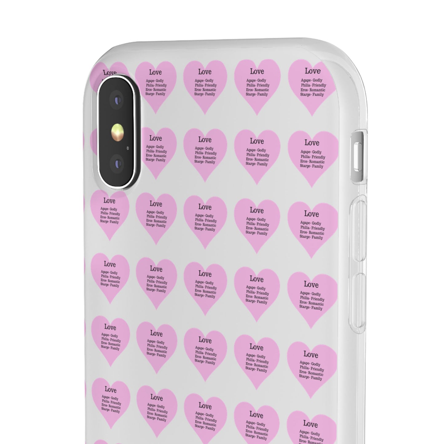 Pink Hearts Transparent Phone Case