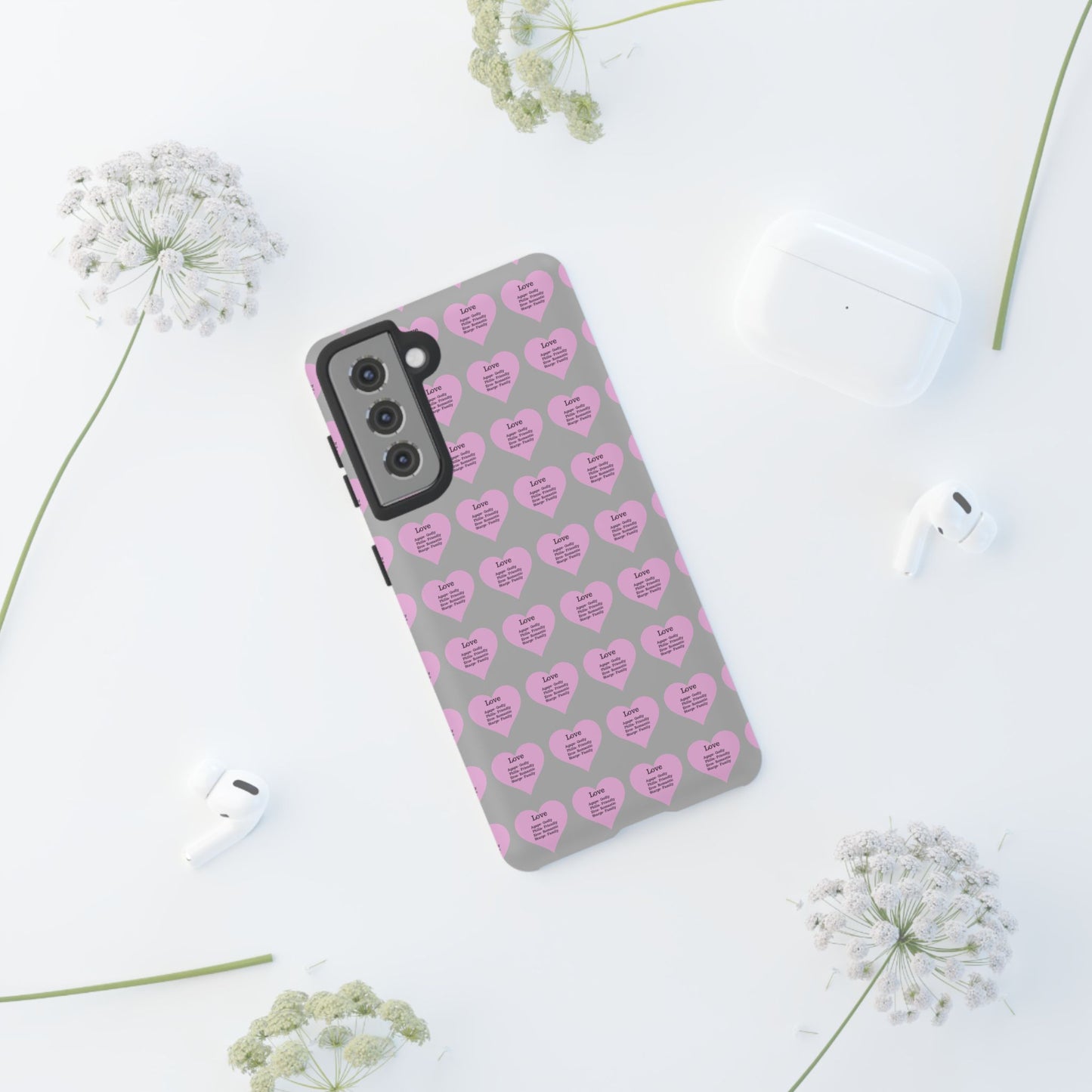 Hearts-A-Flutter Phone Case (Samsung)(Light grey)