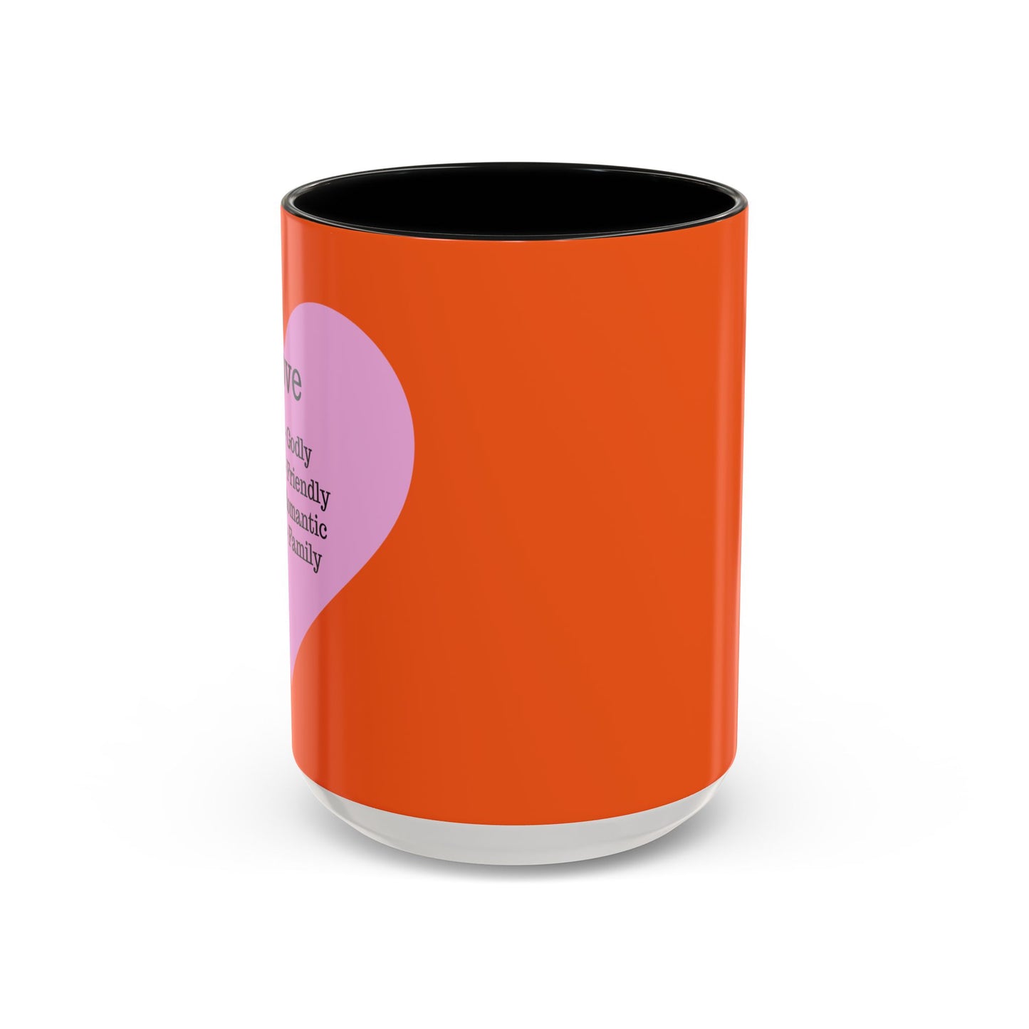 Charming Heart Accent Coffee Mug (Orange)
